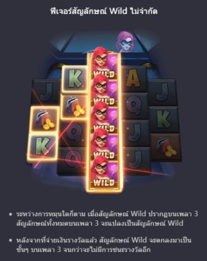 ฟีเจอร์พิเศษของเกมสล็อต PG Heist Stakes